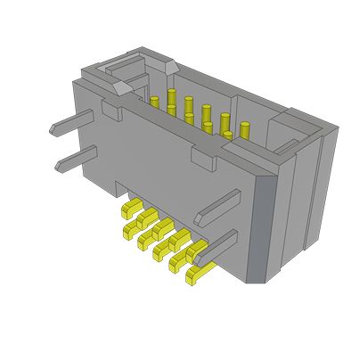 Samtec TFM Series Horizontal Through Hole and Surface Mount PCB Header, 10 Contact(s), 1.27 mm Pitch, 2 Row, Shrouded