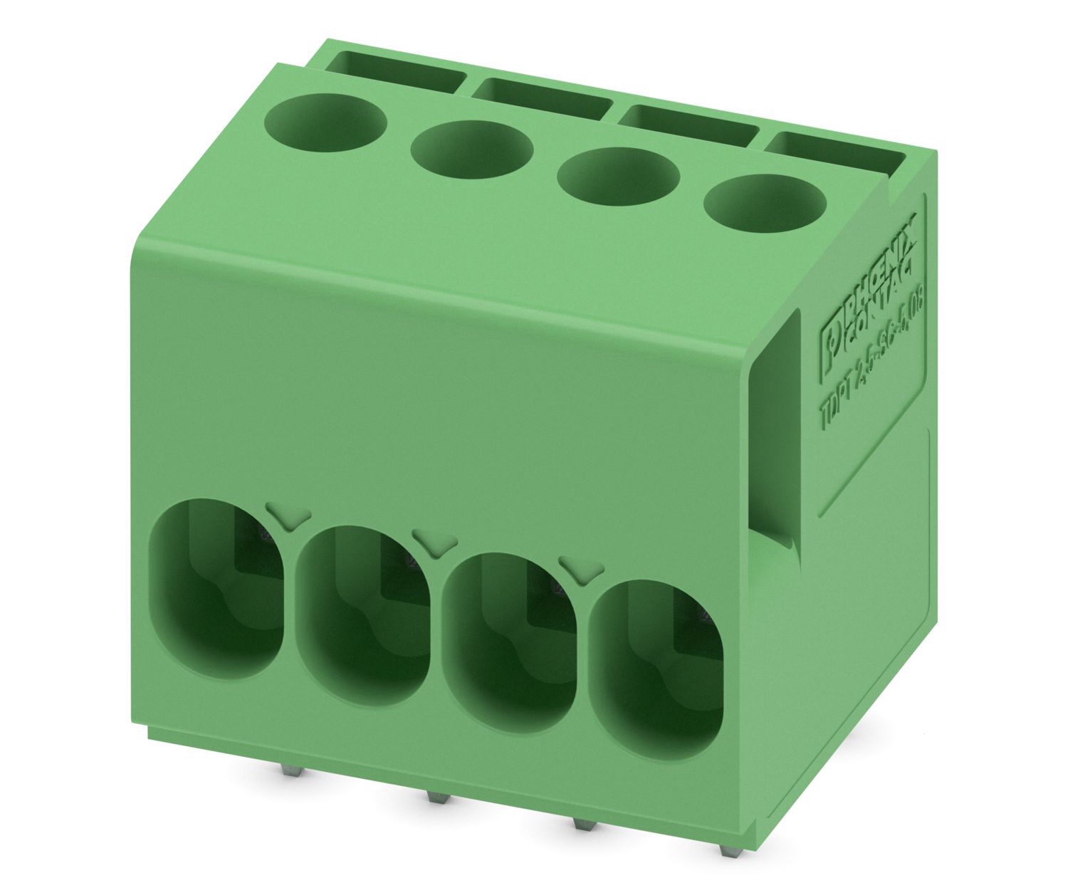 Phoenix Contact TDPT 2.5/ 4-SC-5.08 Series PCB Terminal Block, 4-Contact, 5.08mm Pitch, Through Hole Mount, 1-Row,