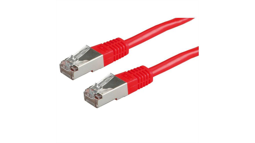 RNDRND 765, 5m Cat6, Red RJ45 to Male RJ45 Male, SF/UTP, Terminated PVC Sheath