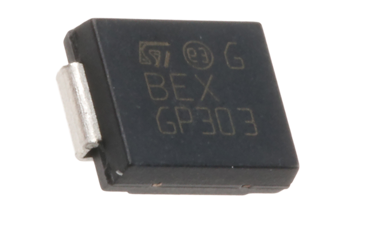 STMicroelectronics SM15T39CA, Bi-Directional TVS Diode, 1500W, 2-Pin SMC