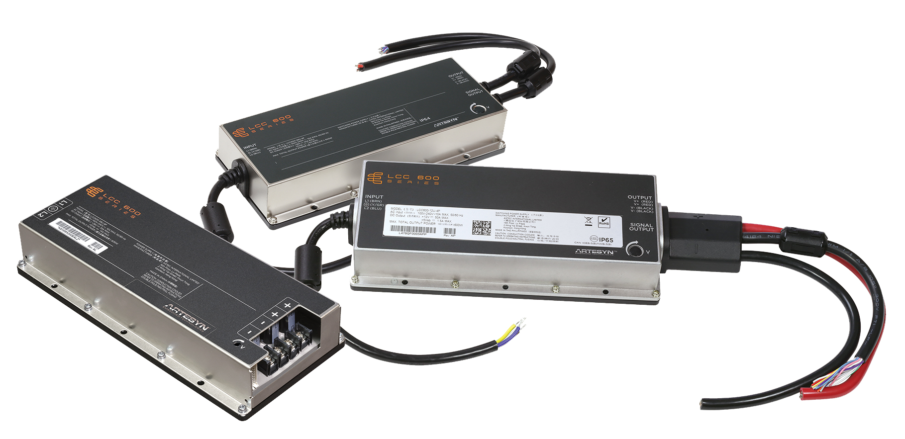 Artesyn Switching Power Supply, LCC600-12U-9P, 12V dc, 50A, 600W, 1 Output, 127 → 374 V dc, 90 → 264 V ac