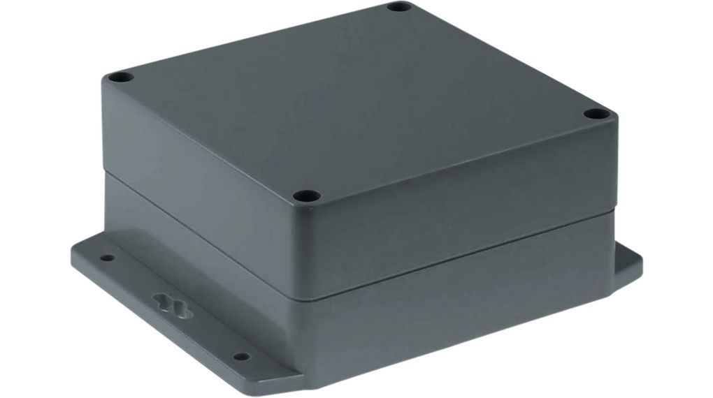 RND RND 455 Series Dark Grey ABS General Purpose Enclosure, IP65, Flanged, Dark Grey Lid, 120 x 120 x 60mm