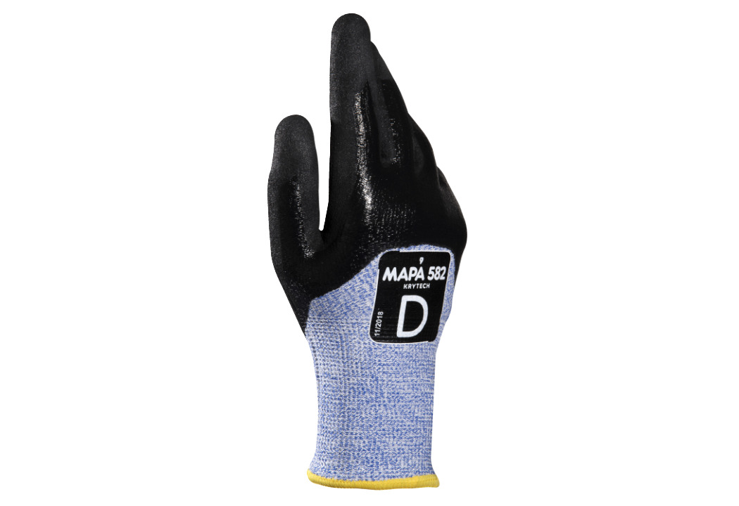 Mapa KRYTECH 582 Blue Polyethylene High Performance Polyethylene Work Gloves, Size 9, Nitrile Coating