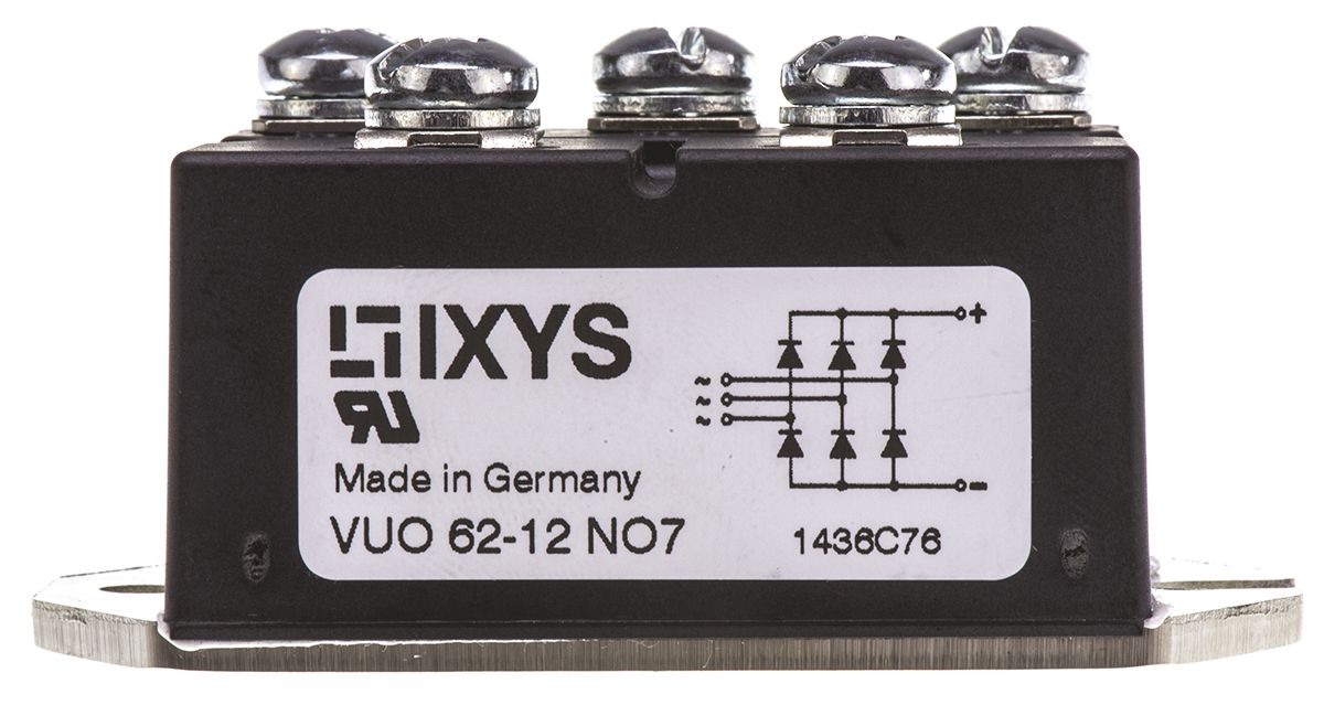 IXYS Bridge Rectifier Module, 63A, 1200V, 3-phase, 5-Pin