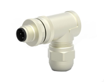 TE Connectivity Circular Connector, 4 Contacts, Cable, M12 Connector, Plug, Male, IP67, T411 Series