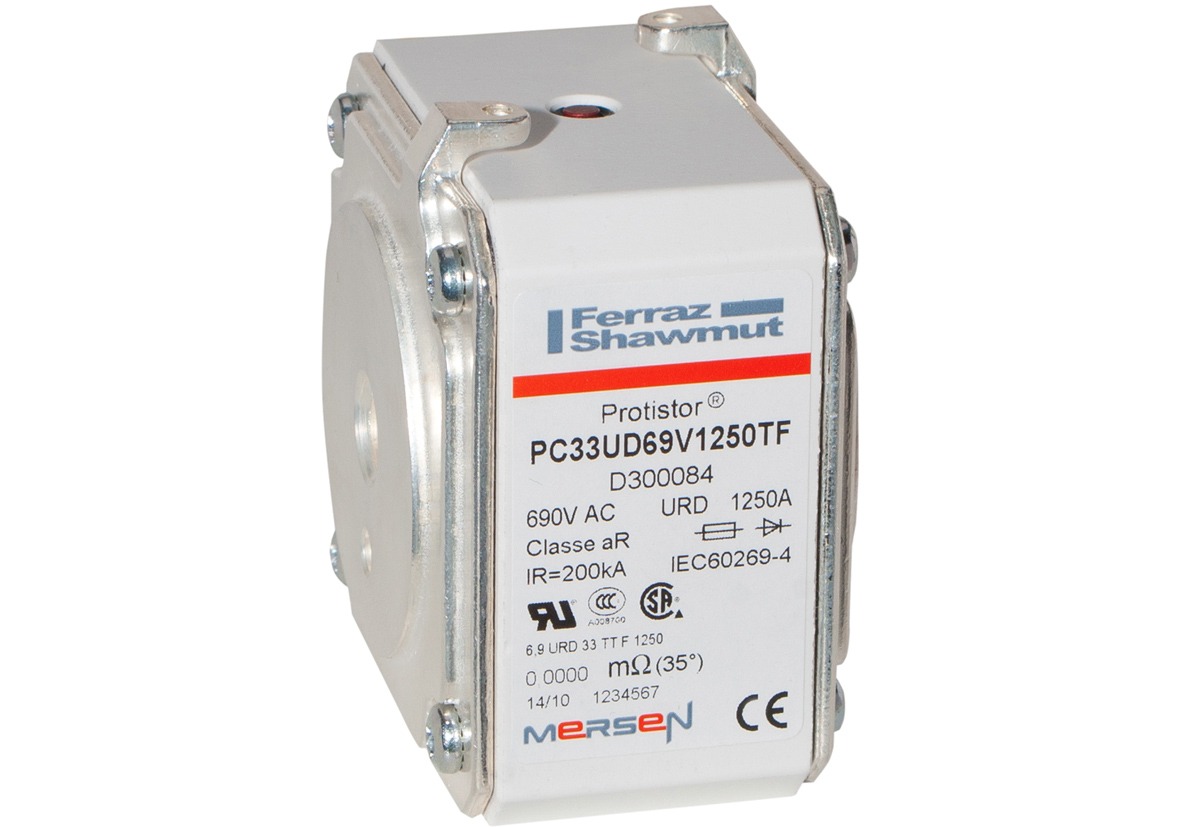 Mersen 1.25kA size 33 FF Square Body Fuse, aR, 700V