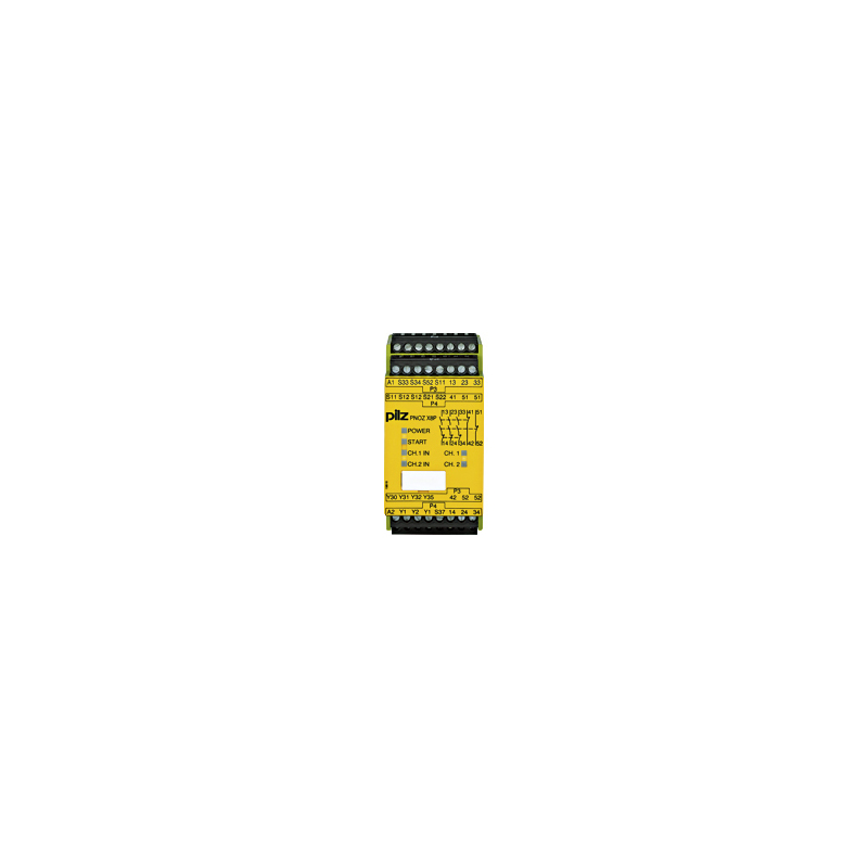 Pilz 777 2 Auxiliary Contacts Safety Relay 24V dc, Single/Dual-Channel 3 Safety Contacts