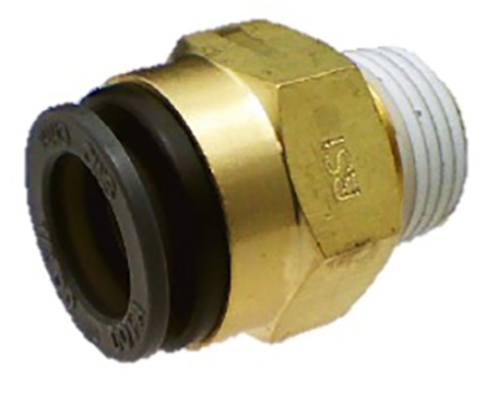SMC KV2 Series Straight Threaded Adaptor, NPT 1/4 Male to Push In 3/8 in, Threaded-to-Tube Connection Style