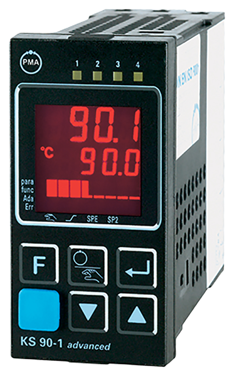 P.M.A KS90 PID Temperature Controller, 48 x 96mm, 2 Output, 90 → 250 V ac Supply Voltage