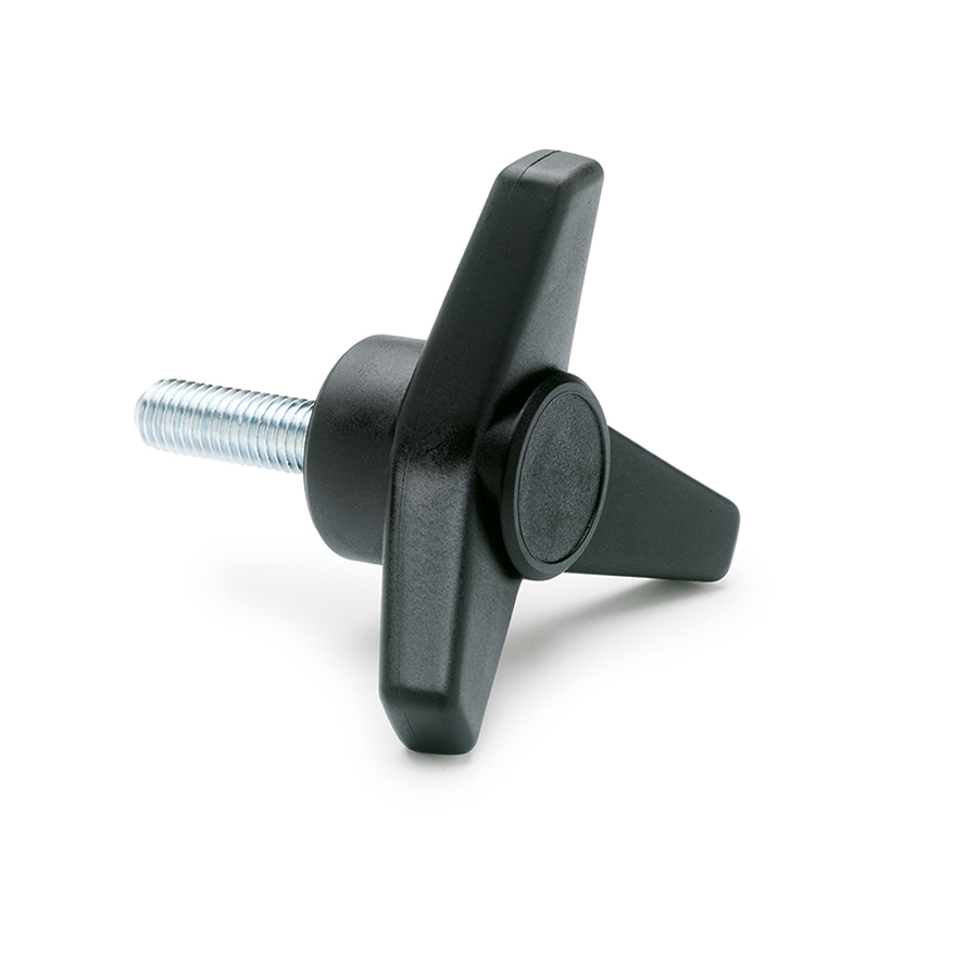 Elesa 65652 Black Glass Fibre Reinforced Polyamide Knob, M8 x 25, Threaded Stud