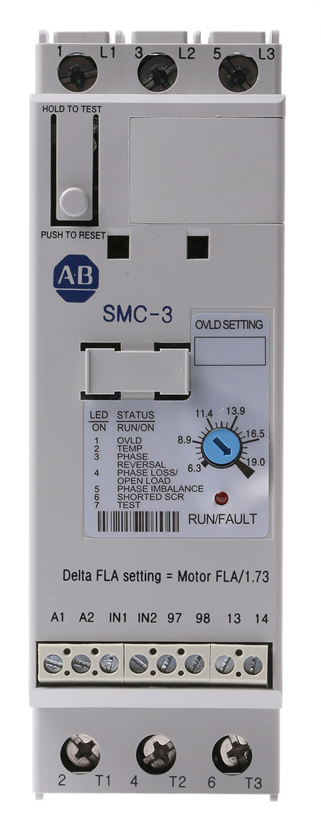 Allen Bradley Soft Starter, , 7.5 kW, 460 V ac, 3 Phase, IP2X