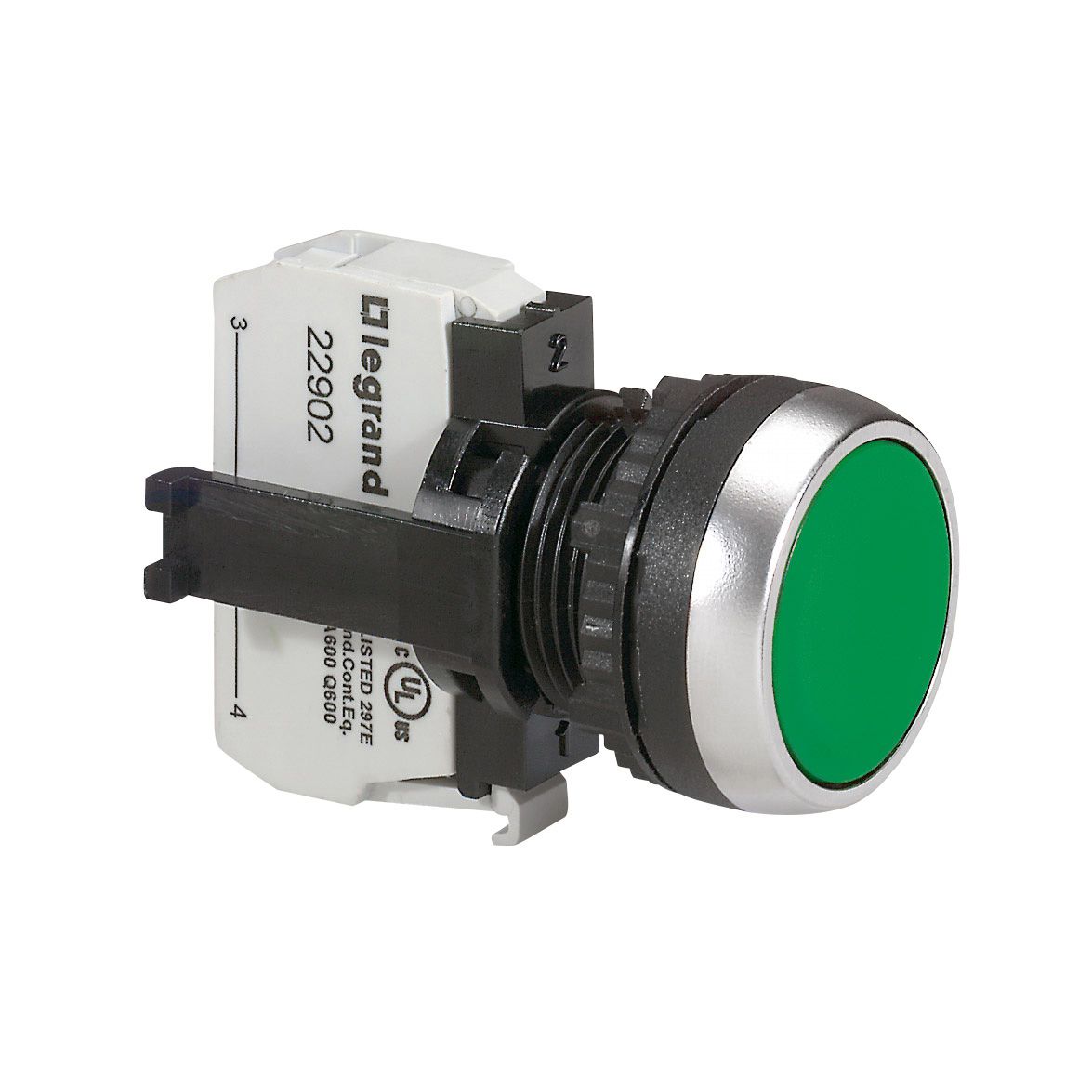 Legrand Green Push Button, 22.5mm Cutout