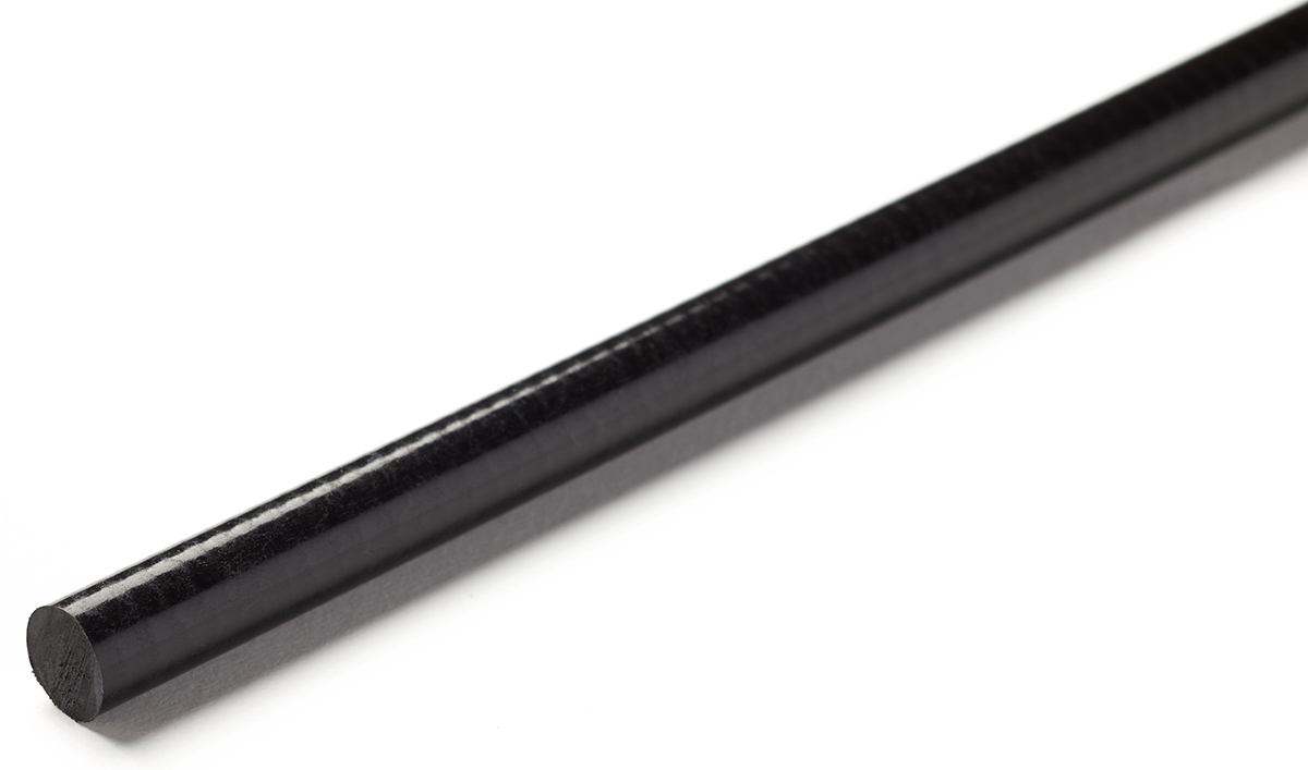 RS PRO Black Glass-Reinforced Plastic GRP Rod, 1m x 15mm Diameter