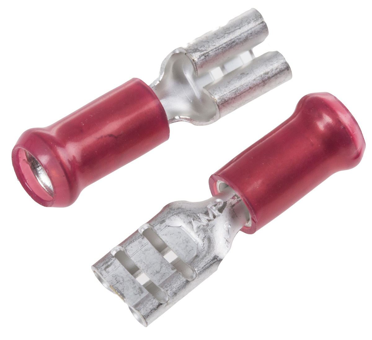 TE Connectivity PIDG FASTON .187 Red Insulated Female Spade Connector, Receptacle, 4.8 x 0.5mm Tab Size, 0.3mm² to