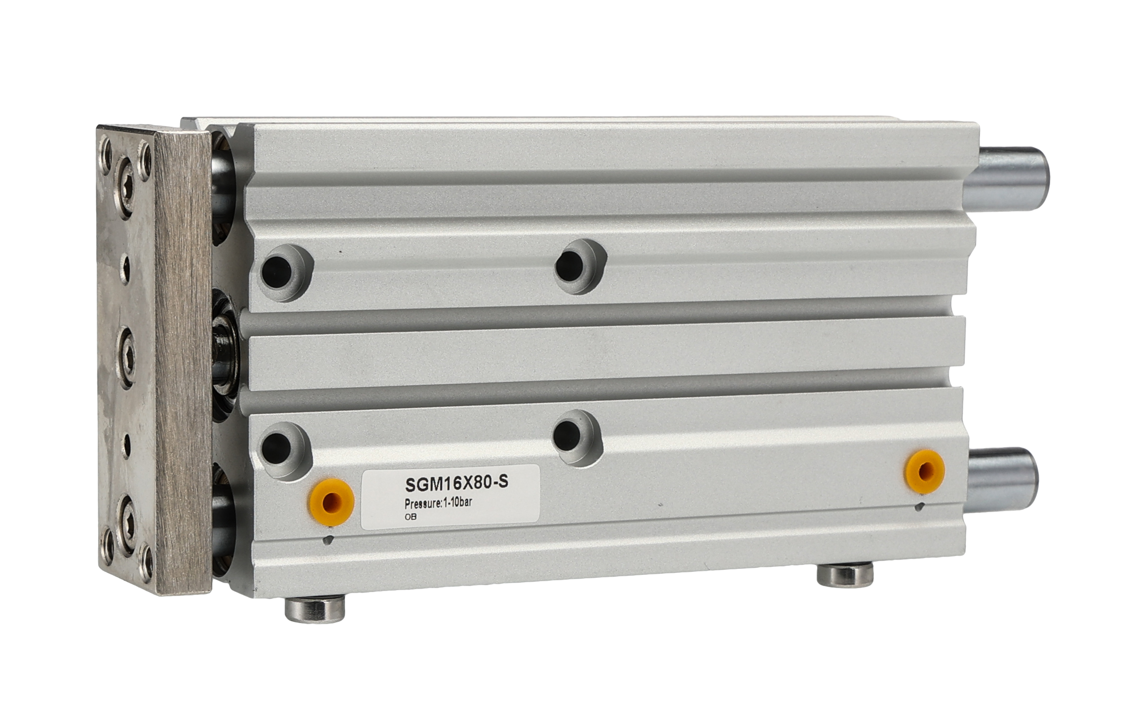 RS PRO Pneumatic Guided Cylinder - 16mm Bore, 80mm Stroke, Double Acting