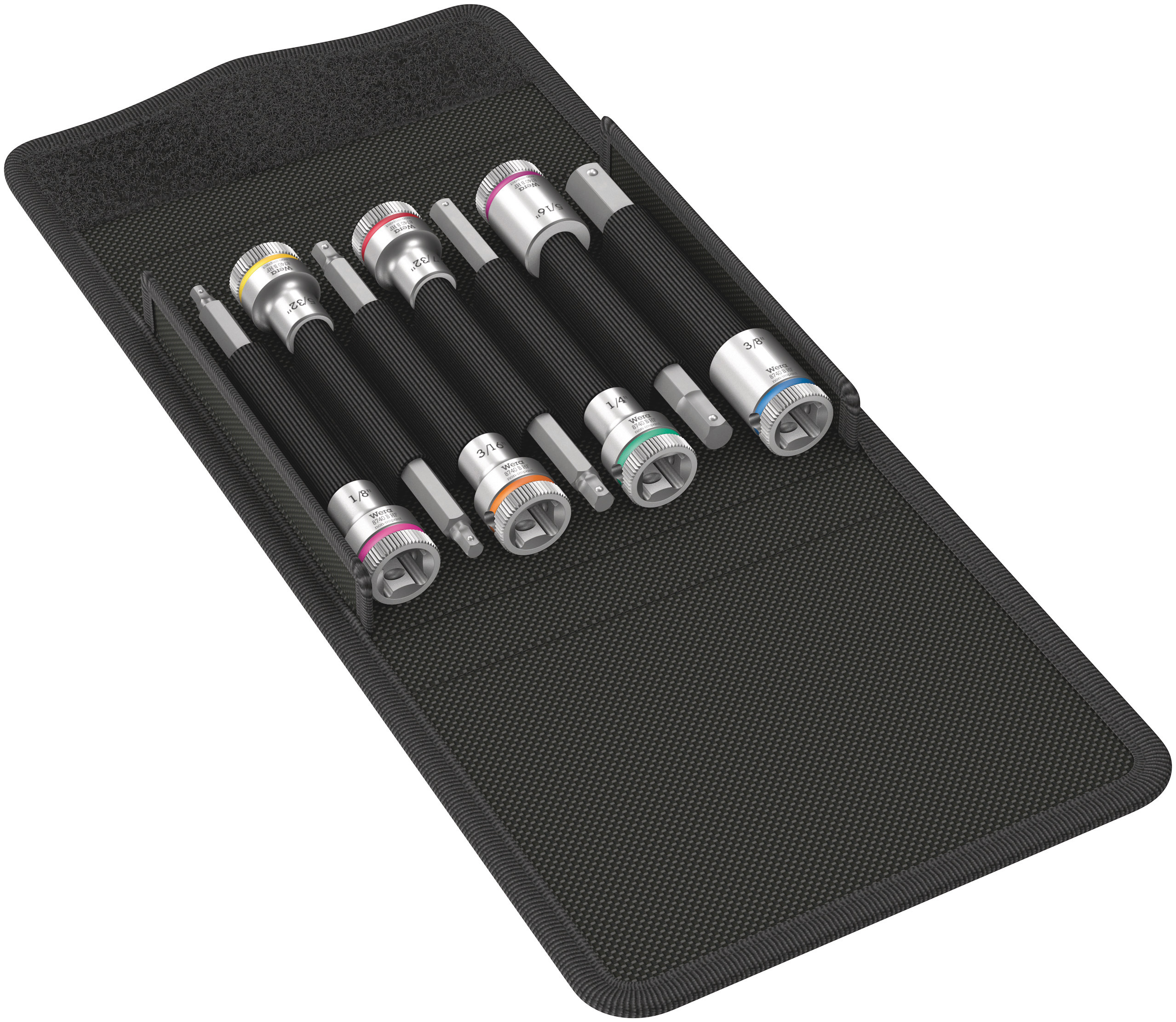 Wera 7-Piece Imperial 3/8 in Bit Socket Set , Hex Bit
