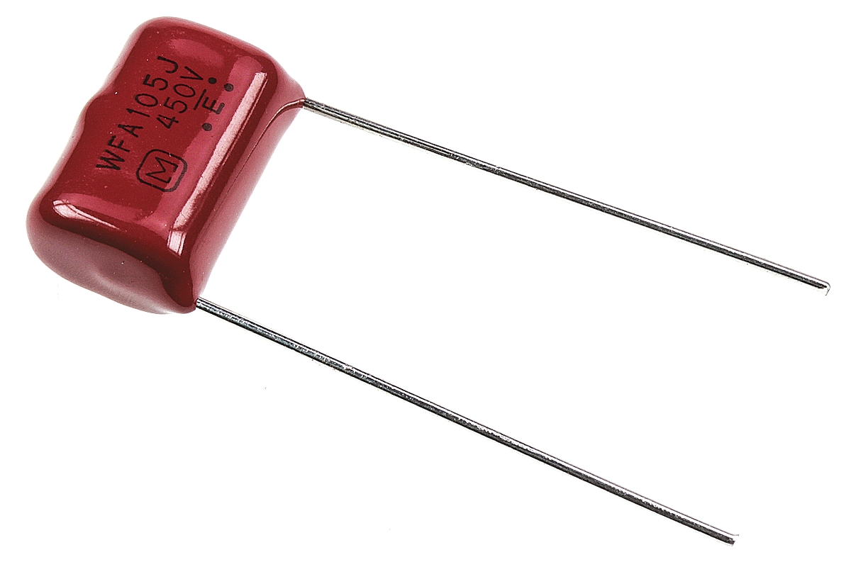 Panasonic ECWF(A) Polypropylene Film Capacitor, 450V dc, ±5%, 1μF, Through Hole