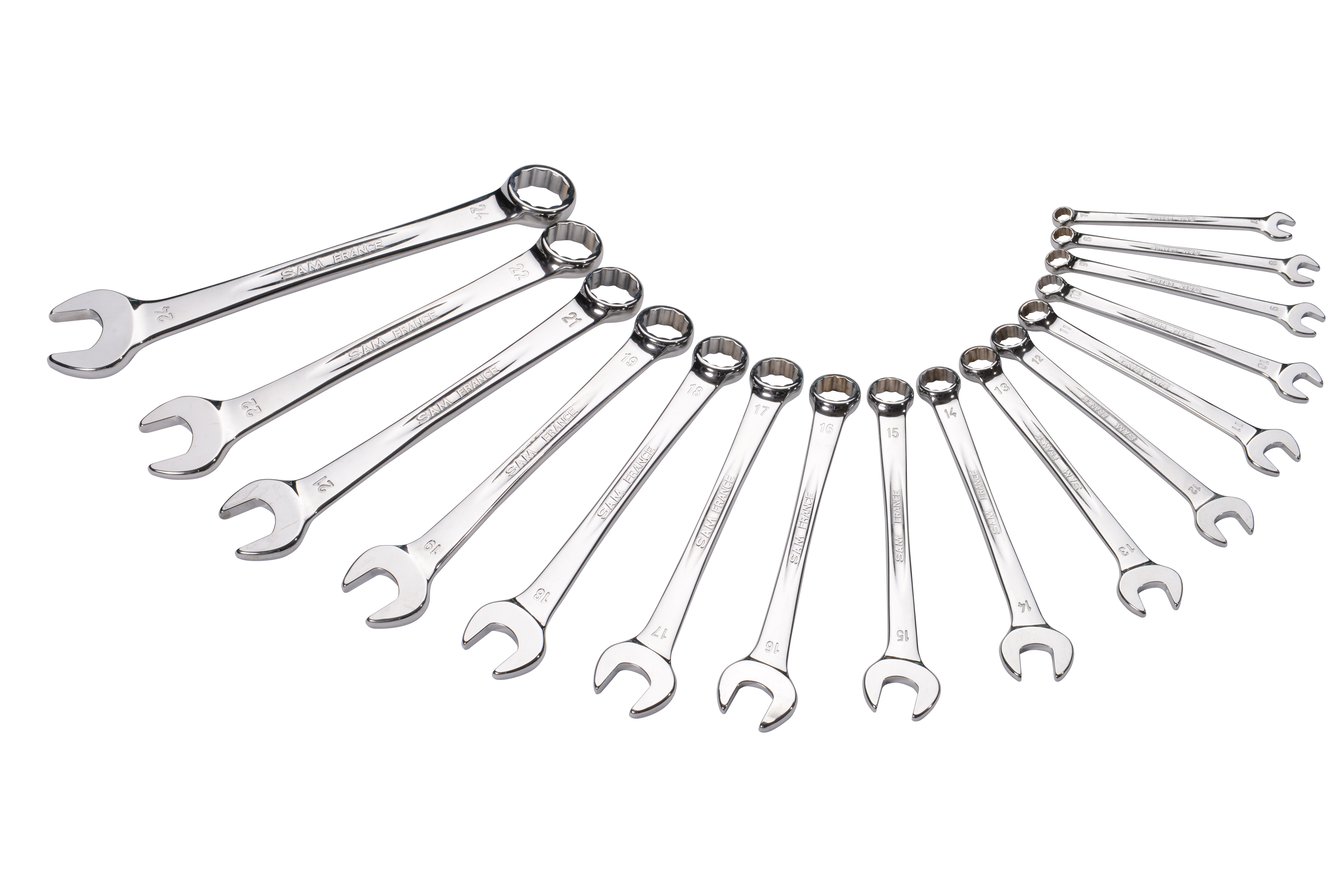 SAM 16-Piece Combination Spanner Set, 7 → 24 mm
