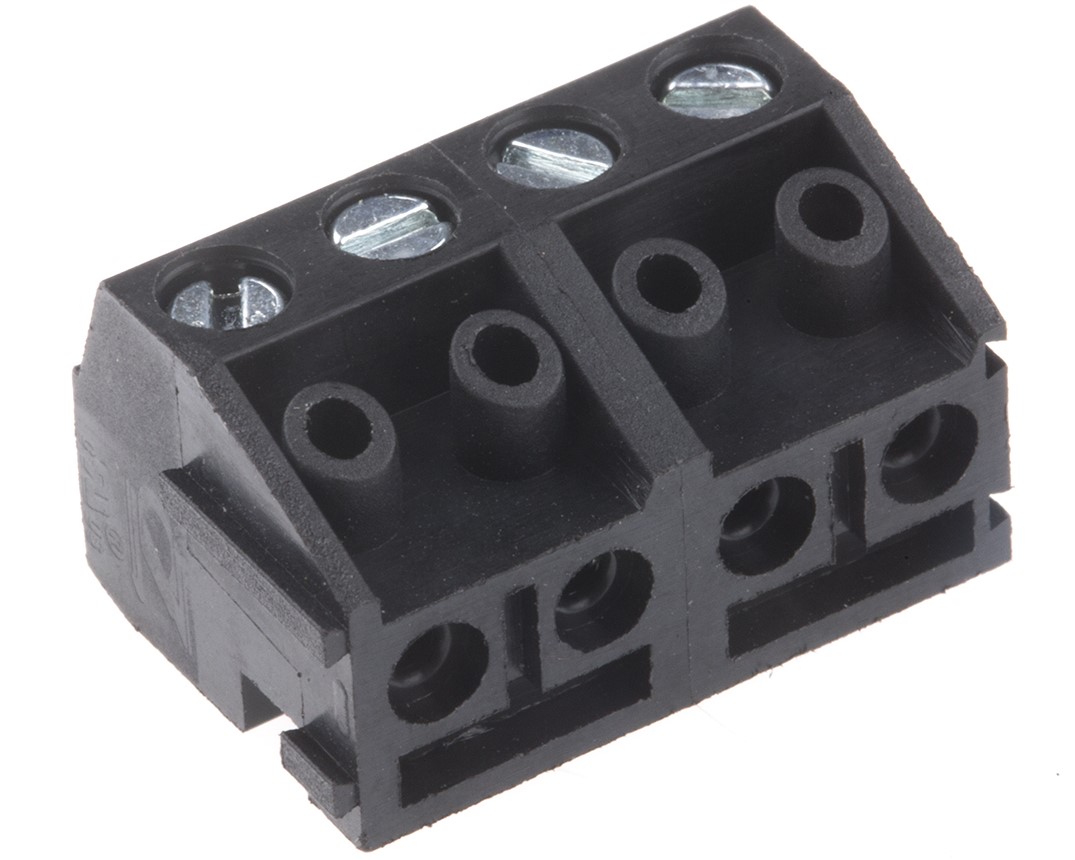 RS PRO PCB Terminal Block, 4-Contact, 5mm Pitch, Through Hole Mount, 1-Row, Screw Termination