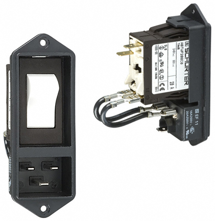 Schurter C20 Panel Mount IEC Connector Male, 20A, 125 V, 250 V