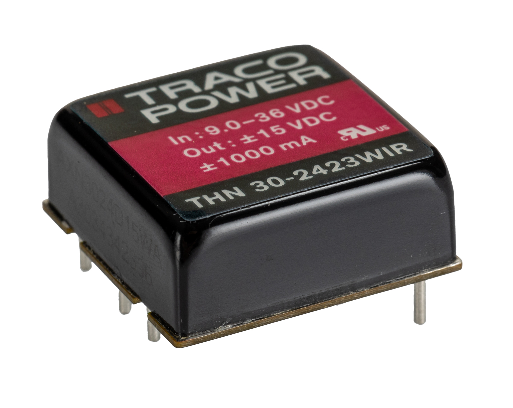 TRACOPOWER THN 30WIR Isolated DC-DC Converter, -15 → 15V dc/, 9 → 36 V dc Input, 30W, PCB Mount