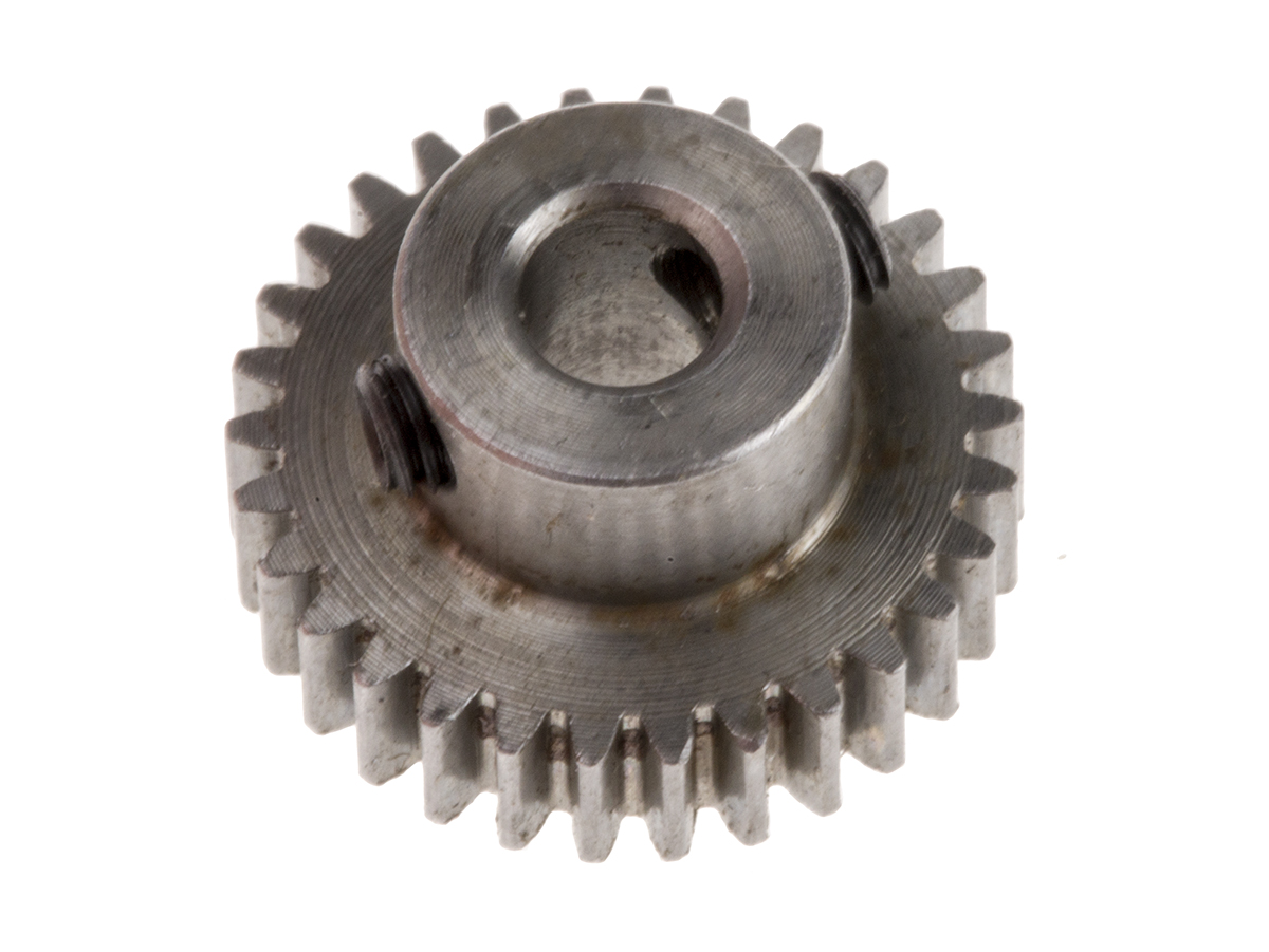 RS PRO Steel 30 Teeth Spur Gear, 0.5 Module, 4mm Bore Diam, 15mm Pitch Diam, 9mm Hub Diam
