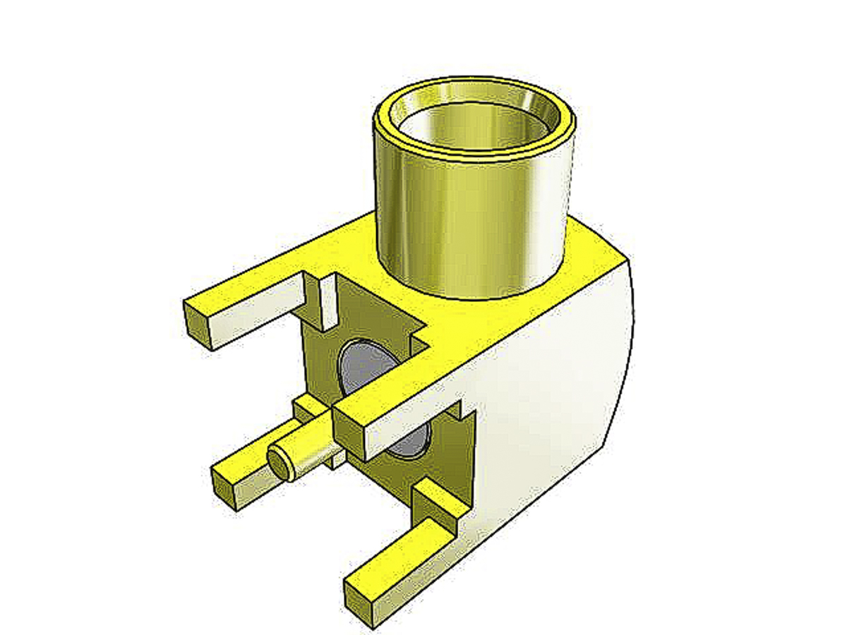 Samtec MCX Series, Jack Through Hole MCX Connector, 50Ω, Solder Termination, Right Angle Body
