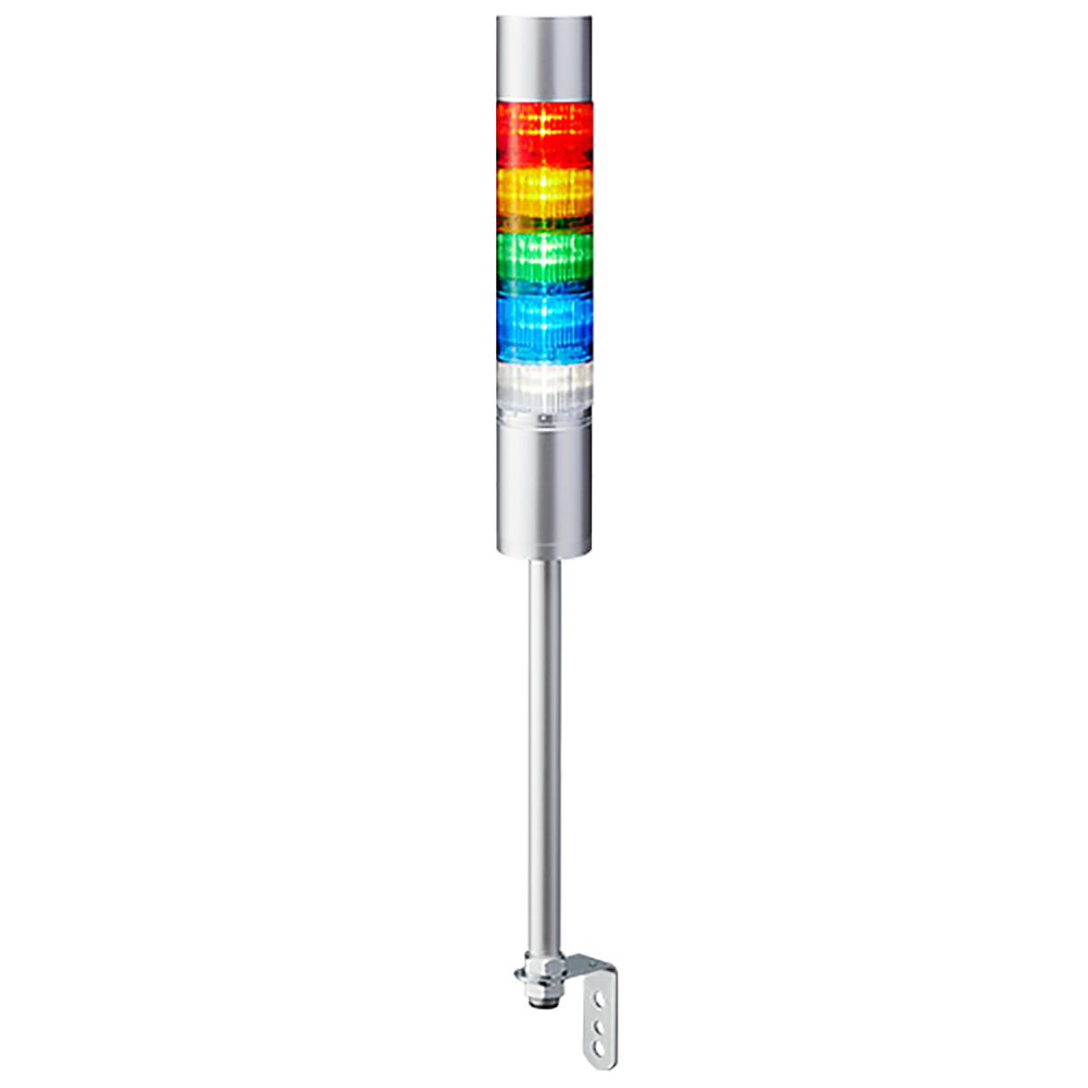 Patlite LR6 Series Coloured Buzzer Signal Tower, 5 Lights, 24 V dc, Pole Mount