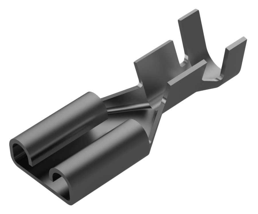 TE Connectivity FASTIN-FASTON .250 Uninsulated Female Spade Connector, Receptacle, 6.35mm Tab Size, 1mm² to 2.5mm²