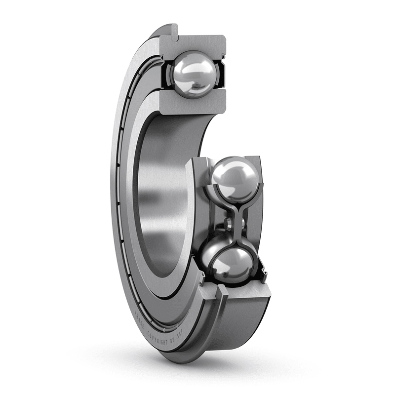 SKF 6201-2ZNR 1 Row Deep Groove Ball Bearing - 12 mm ID, 32 mm OD