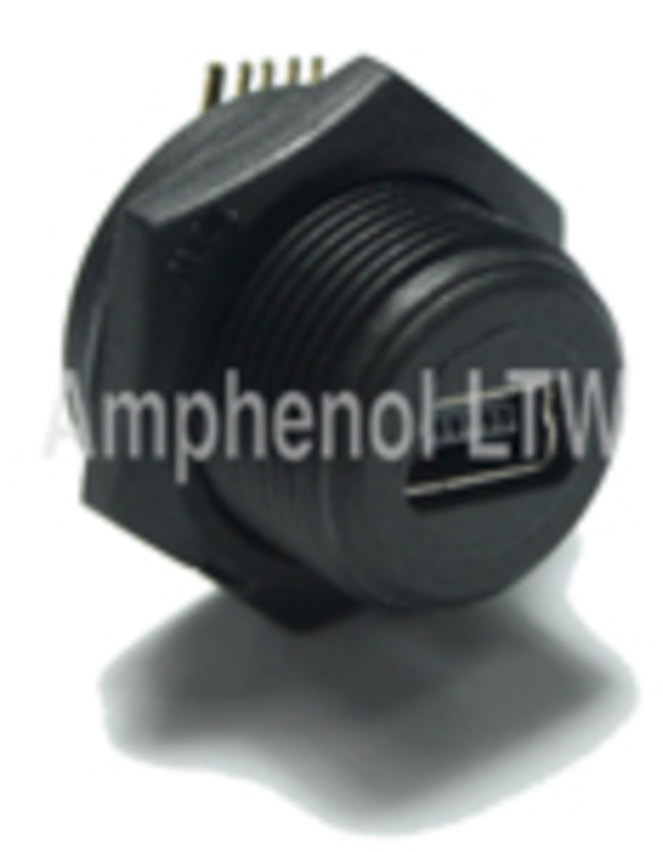Amphenol Industrial Right Angle, Panel Mount Type B IP67 USB Connector
