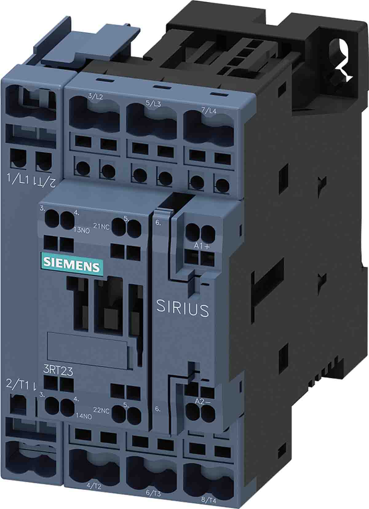 Siemens SIRIUS 3RT.3 Size S0, 3RT23 Contactor, 24 V Coil, 4-Pole, 40 A, 7.5 kW, 1NO + 1NC