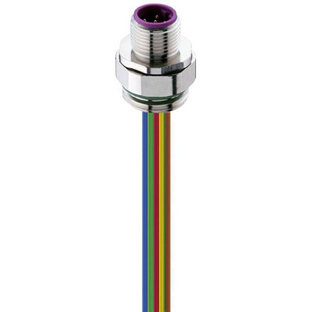 Lumberg Automation Connector, 5 Contacts, Front, M12 Connector, Plug, Male, IP65, IP67, 0976 PMC Series