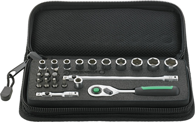 STAHLWILLE 24-Piece Metric 1/4 in Standard Socket/Bit Set with Ratchet, 6 point; Hex Bit; Phillips Bit; Torx Bit