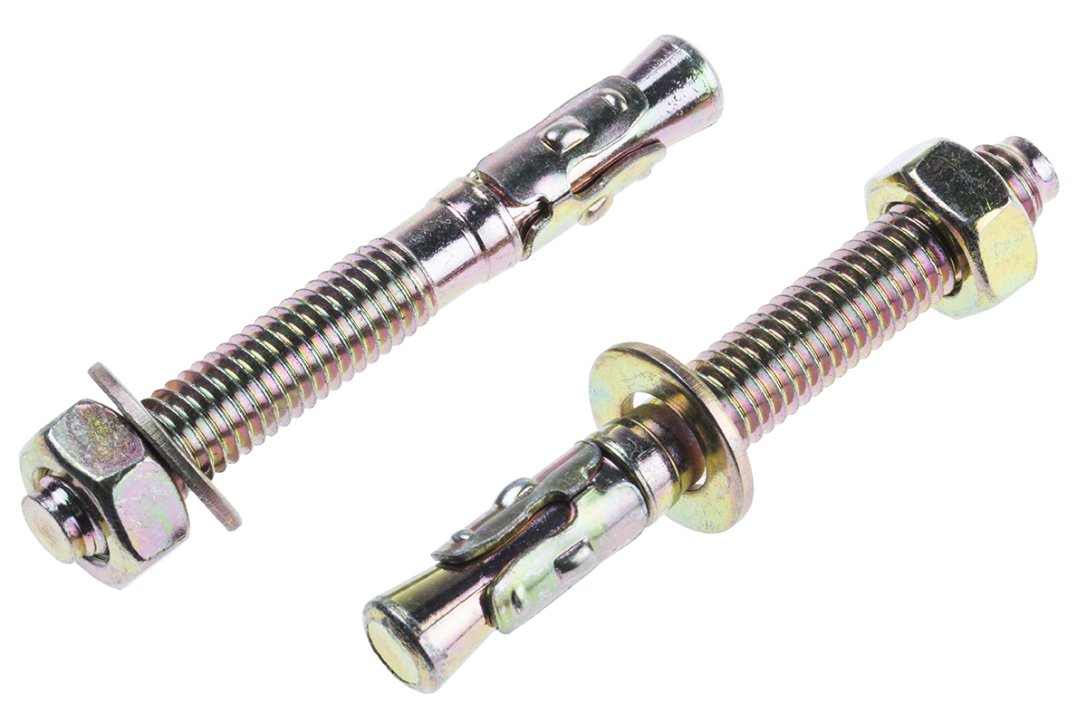 RS PRO Carbon Steel Anchor Bolt M8 x 65mm, 8mm Fixing Hole