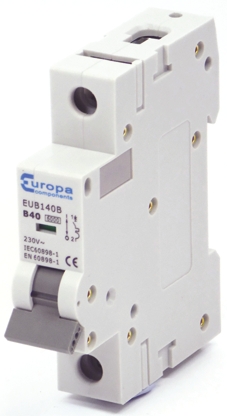 Europa EUB1 EUB MCB, 1P, 40A Curve B, 230V AC