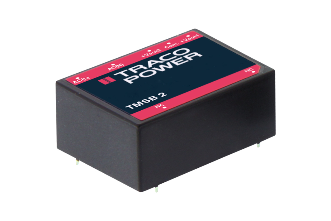 TRACOPOWER Switching Power Supply, TMSB 2-124, 24V dc, 83mA, 2W, 1 Output, 120 → 370 V dc, 90 → 264 V ac