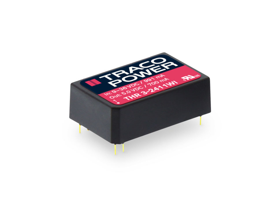 TRACOPOWER THR 3WI Isolated DC-DC Converter, 5V dc/, 40 → 160 V dc Input, 3W, PCB