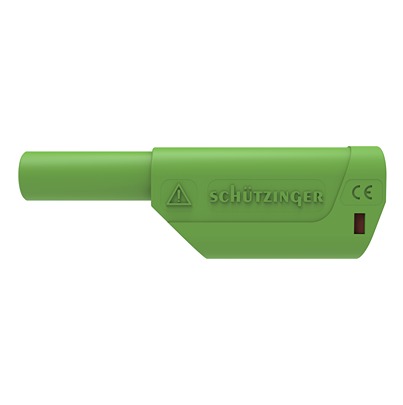 Schutzinger Green Male Banana Connector, 4 mm Connector, Solder Termination, 32A, 1kV, Nickel Plating