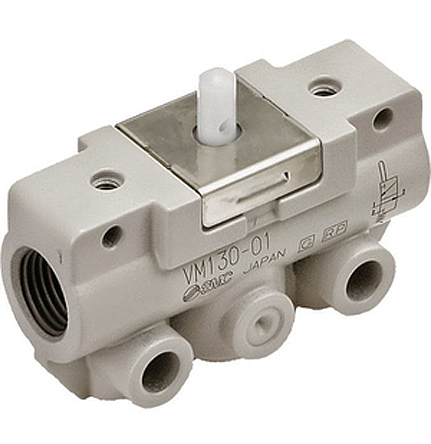 SMC Roller Lever Pneumatic Relay Pneumatic Manual Control Valve VM100 Series, G 1/8, 1/8, III B