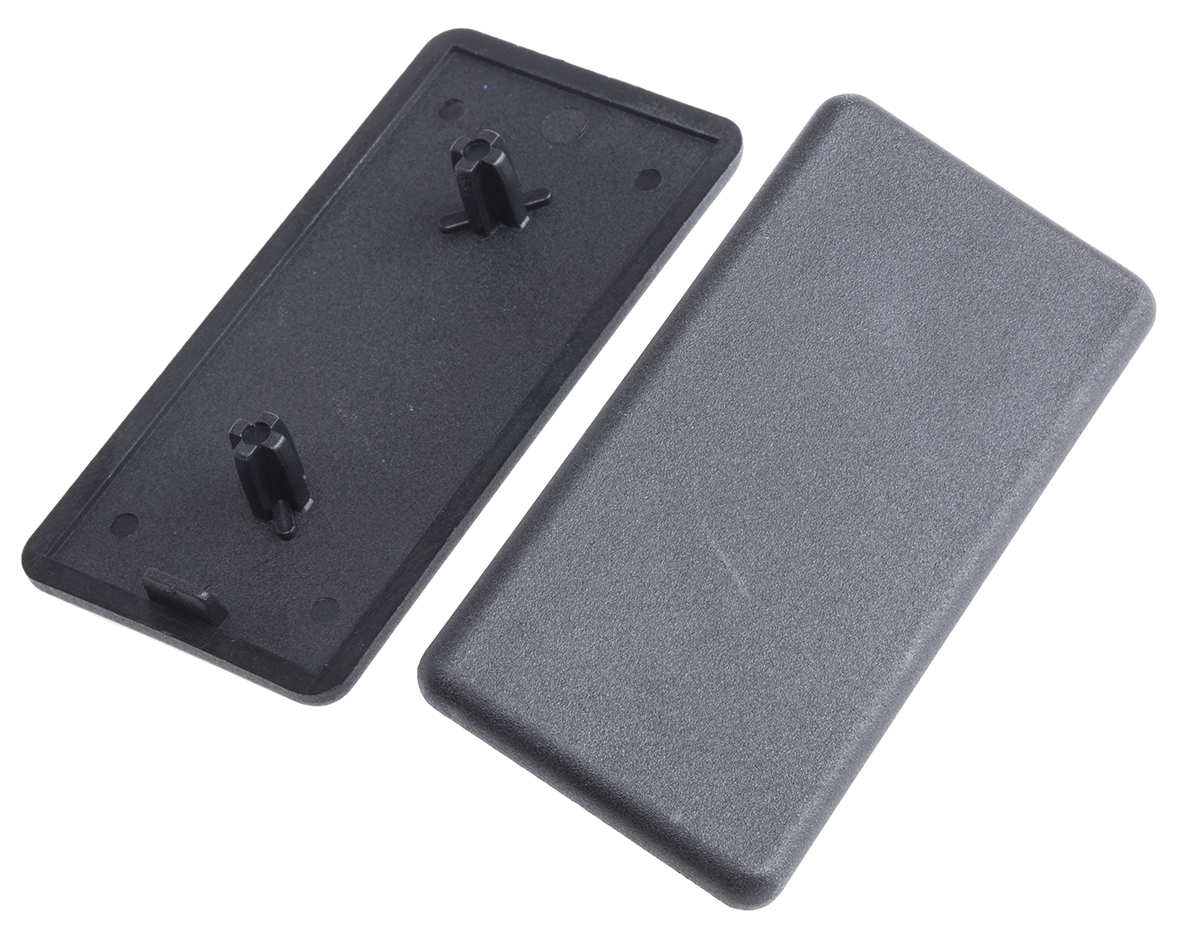 RS PRO Black End Cap, 40 x 80 mm Strut Profile, 8mm Groove