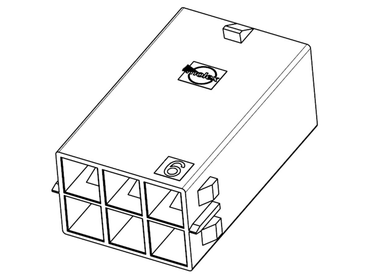 Molex, 105411 Male PCB Connector Housing, 5.7mm Pitch, 2 Way, 2 Row