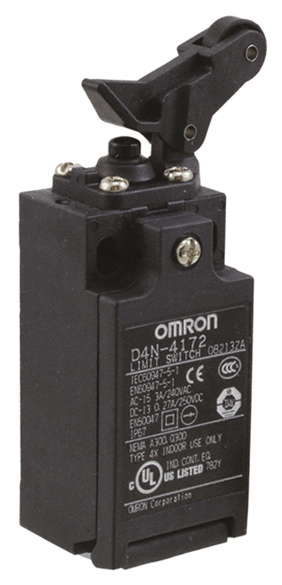 Omron D4N Series Roller Lever Limit Switch, NO/NC, DPST