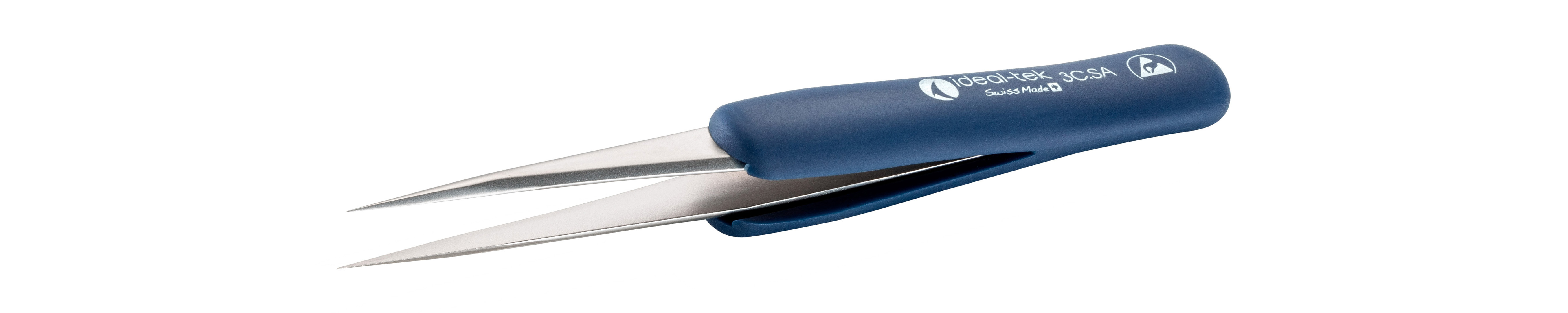 ideal-tek 115 mm, Stainless Steel, Straight, ESD Tweezers