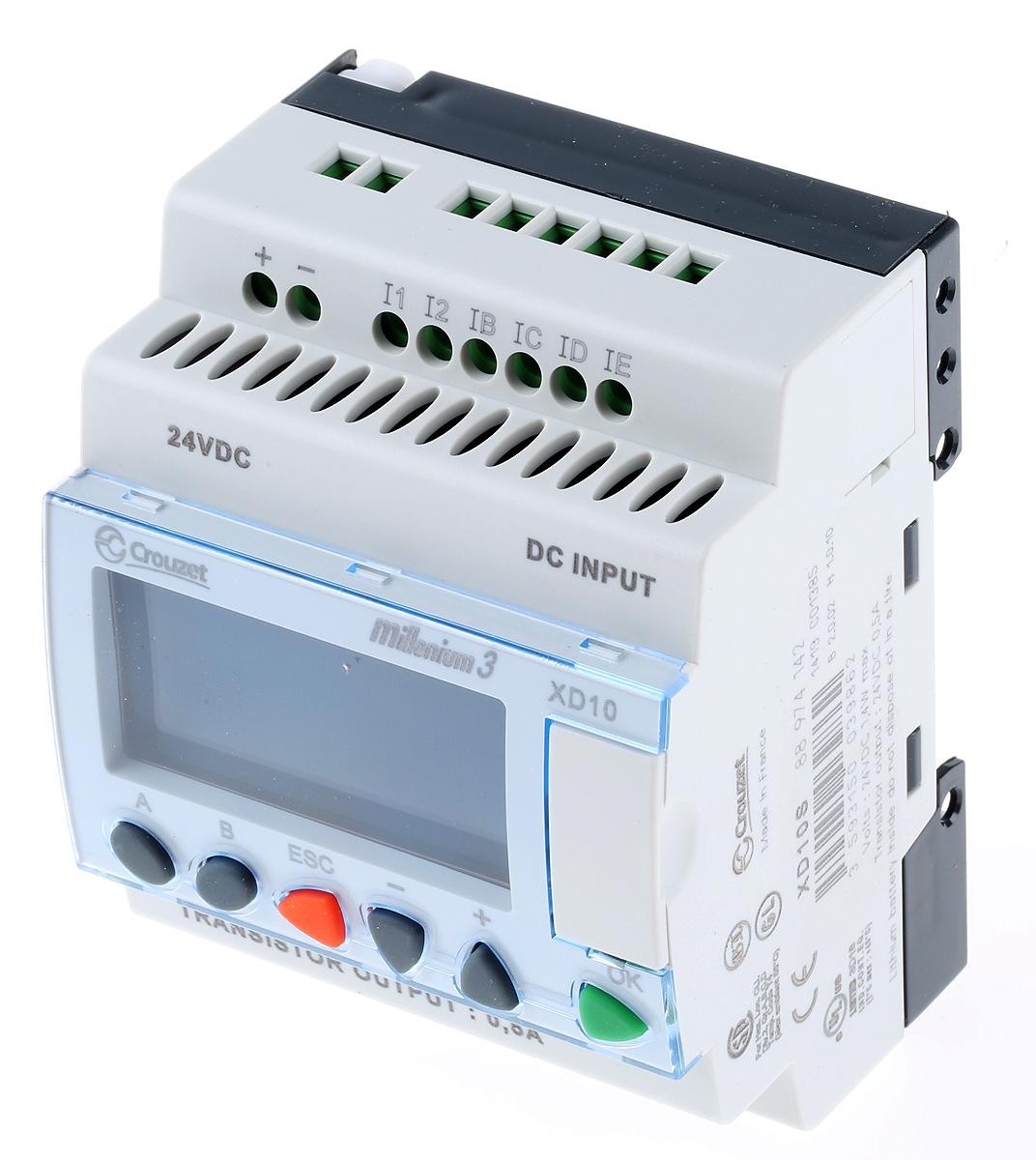 Crouzet Millenium 3 Series Logic Module, 24 V dc Supply, Transistor Output, 6-Input, Analogue, Digital Input