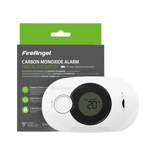 FireAngel Safety Technology Limited ABS Plastic Carbon Monoxide Alarm, 85dB, 3V dc
