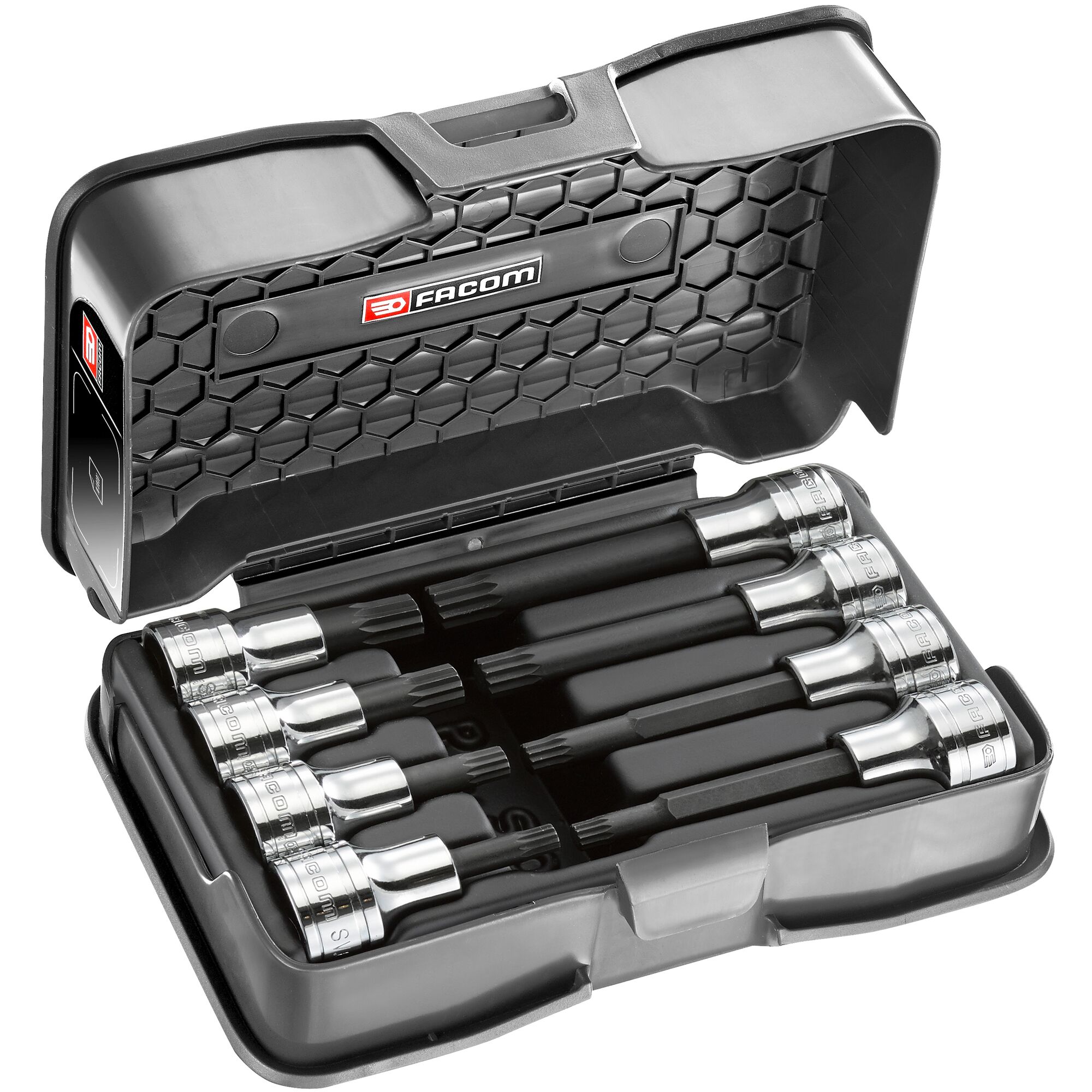 Facom 8-Piece Metric 1/2 in Bit Socket Set , XZN
