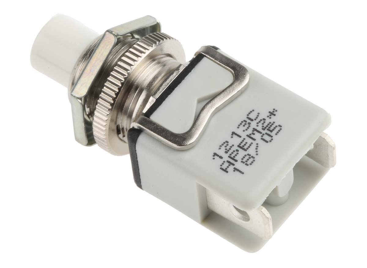 APEM Push Button Switch, Momentary, Panel Mount, 12.2mm Cutout, SPST, 250V ac