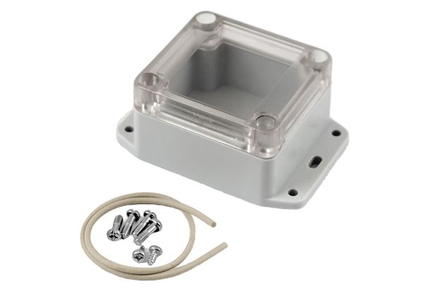 Hammond RP Series Light Grey Polycarbonate General Purpose Enclosure, IP65, Flanged, Clear Lid, 65 x 60 x 40mm