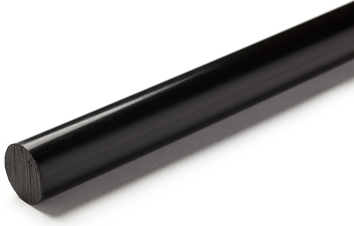 RS PRO Black Polyethylene PE Rod, 1m x 40mm Diameter